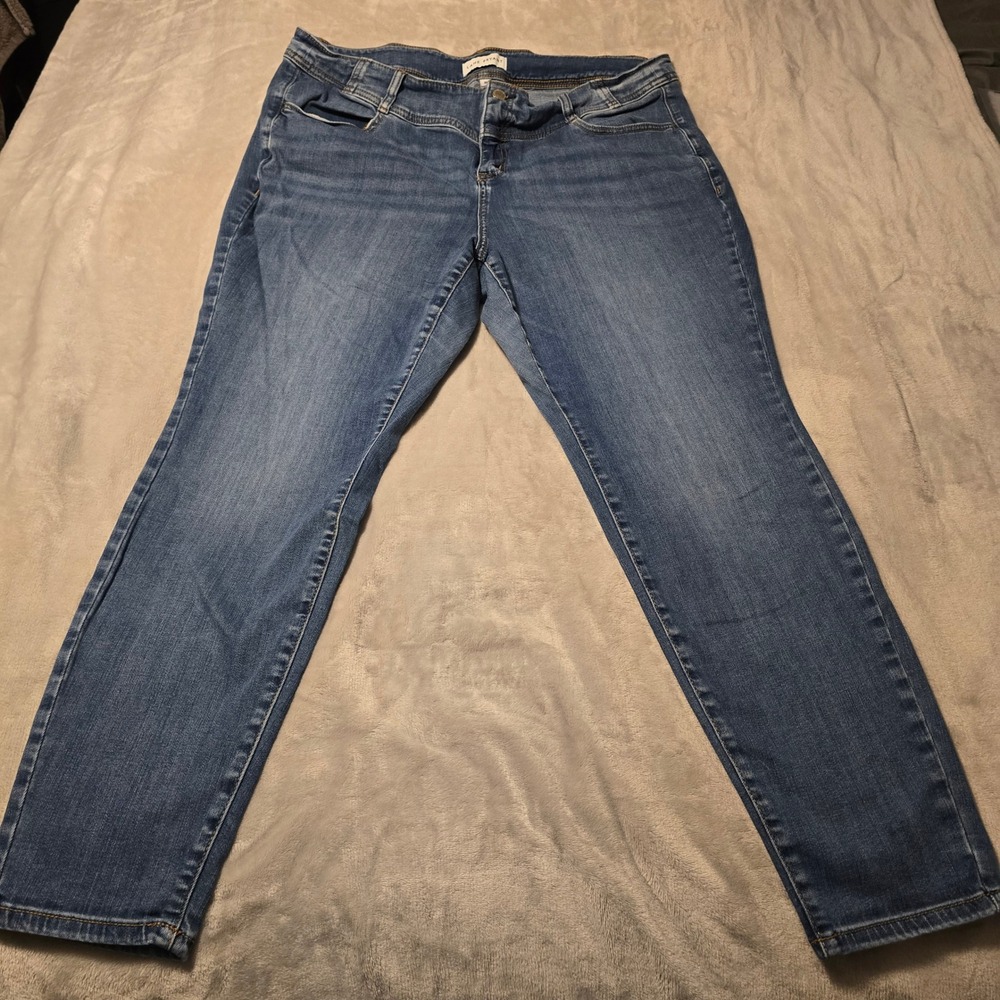 Lane Bryant Womens Plus Size 20 Skinny Leg Jeans Medium Wash Denim High Rise